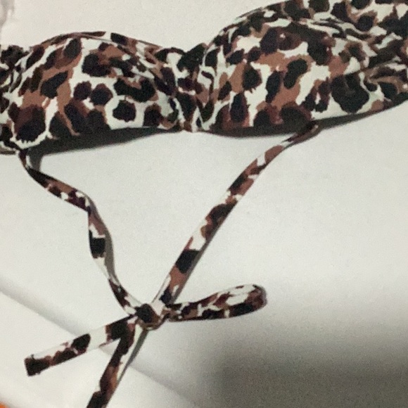 Women's Underwire Leopard V-Wired High Leg Retro Two Piece Bikini Set Swimsuit M - Picture 4 of 5